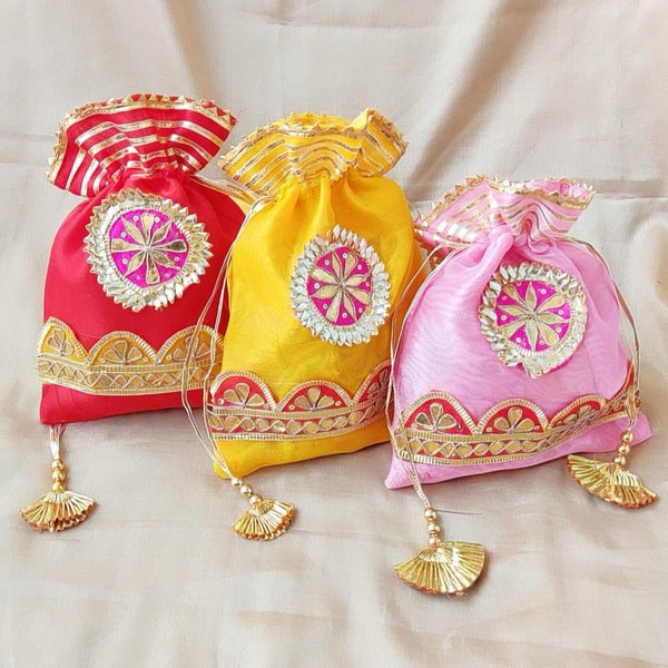 Wedding Net Potli Bags 25 Pc Net Fabric Drawstring Pouches For Dry