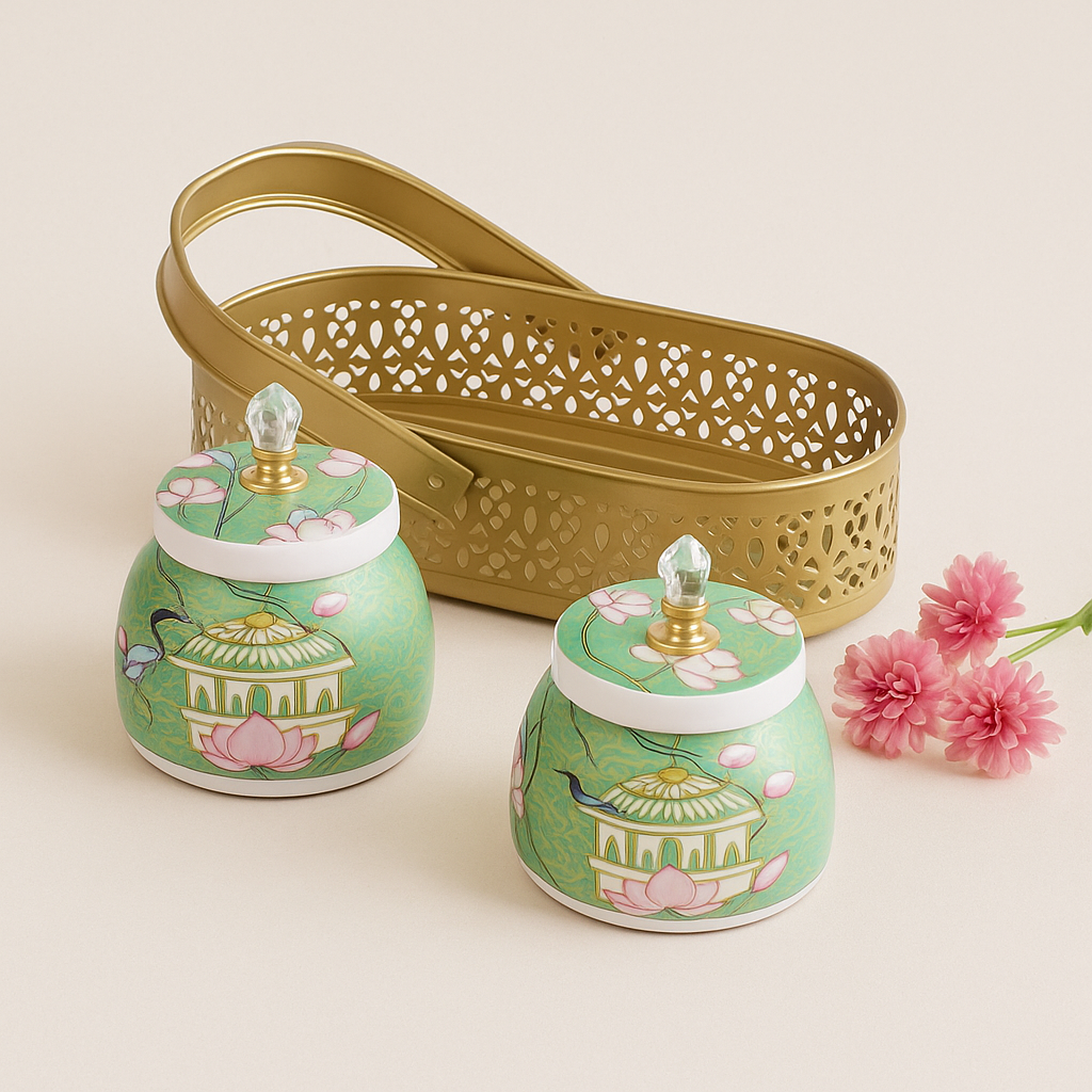 floral Basket & Jar set