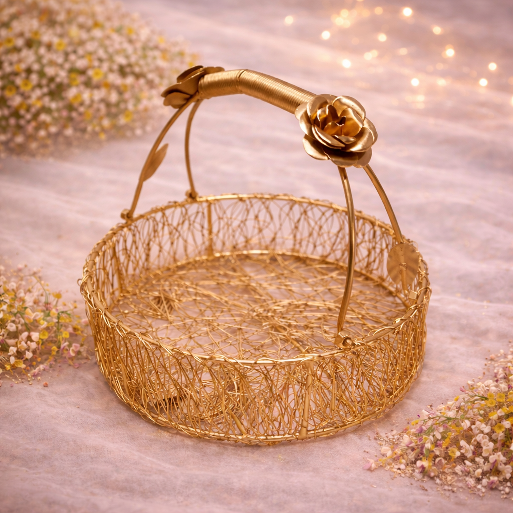 Golden Rose Hamper Basket