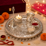 German Silver Puja Thali