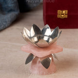 Lotus Silver Plated Diya Gift Box