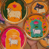 Pichwai Brass Pooja Plates