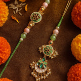 Kundan Rakhi Lumba set