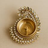 Exclusive Mirror Work Brass Diya Pair