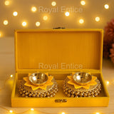 Lotus brass diya Gift Set