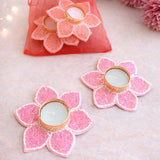 Floral T light holder set