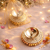 Brass Ghungroo Diya pack of 10