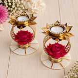 Rose t Light Holder Pair