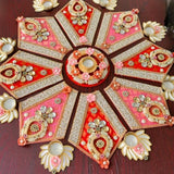 Handcrafted Pearl & Zari work Rangoli