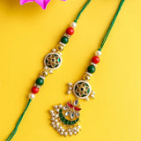 Kundan Rakhi Lumba set