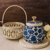 German Silver Basket & Jar set