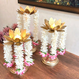 Lotus T light stand set of 3