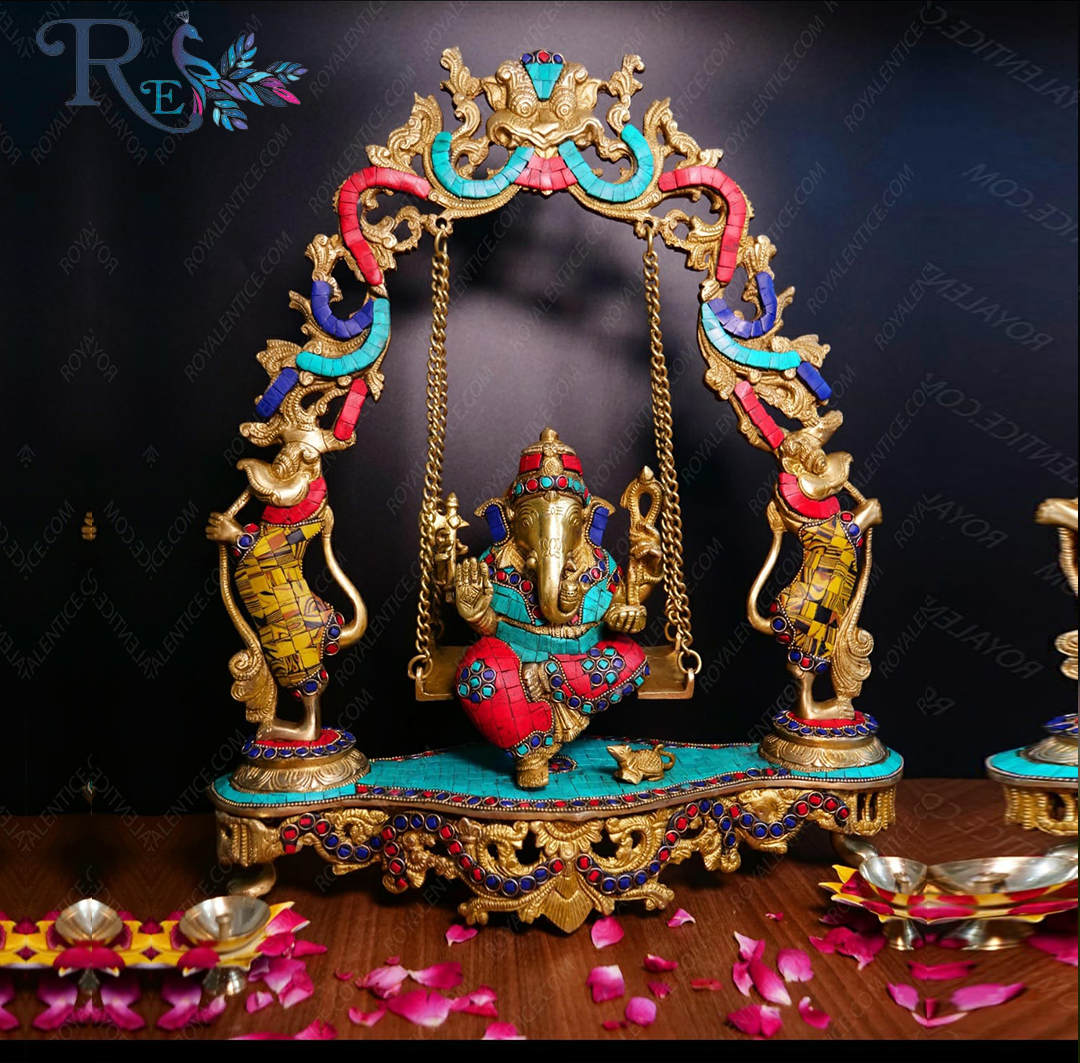 Traditional Brass Antique Swing Ganesha