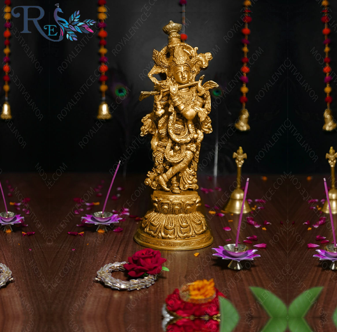Handcrafted Brass Krishna