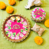 Lotus theme Rakhi Gift Box