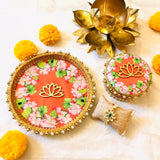 Lotus theme Rakhi Gift Box