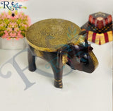 Handcrafted Wooden Elephant Table