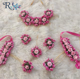 Blooming pink floral jewellery