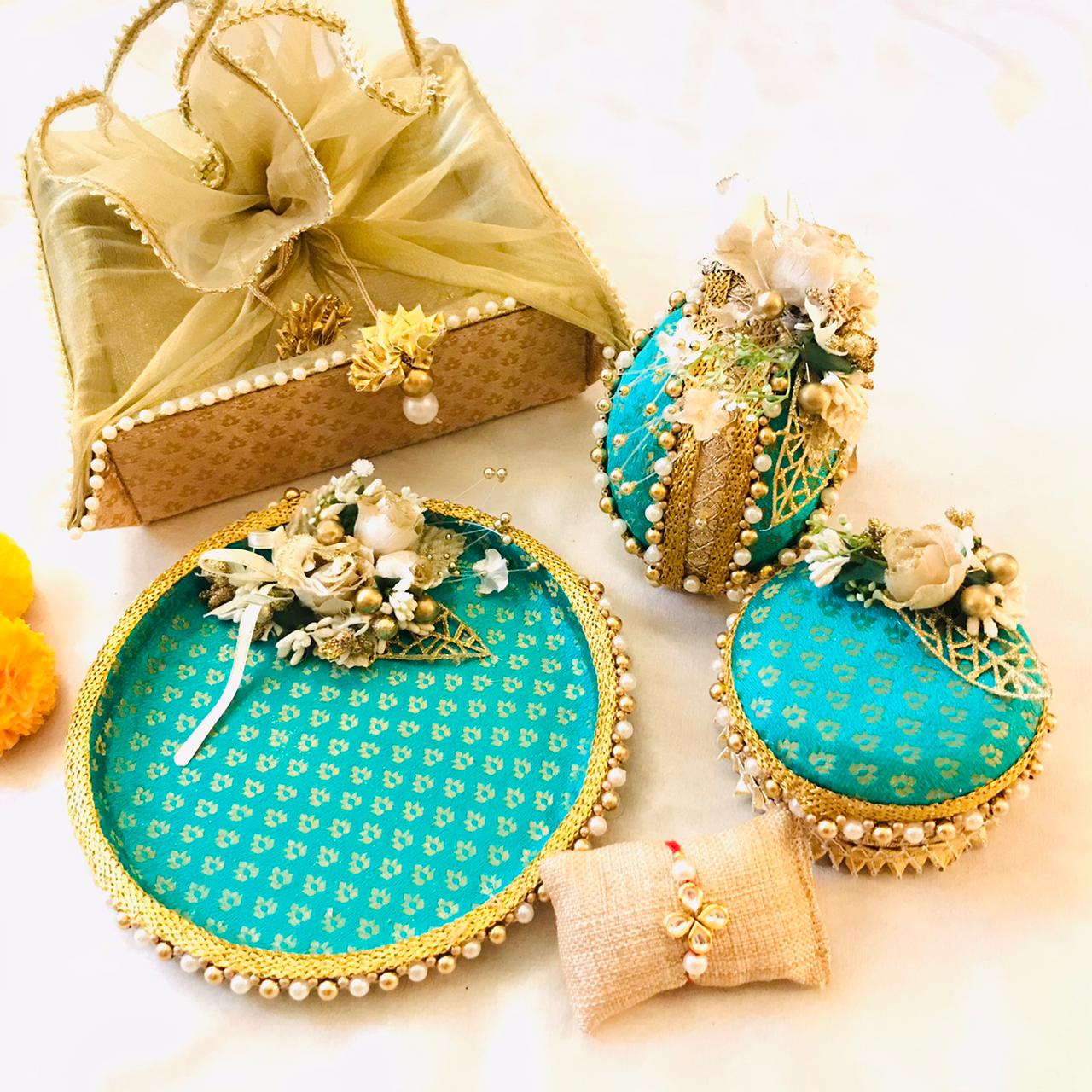 GOLDGIFTIDEAS Mango Design Sequin Embroidery Potli Bags for Women, Return  Gifts, Ethnic Rajasthani Potli Pouch (Set of 4)