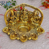 Aesthetic Ganesha Laxmi and Saraswati idol