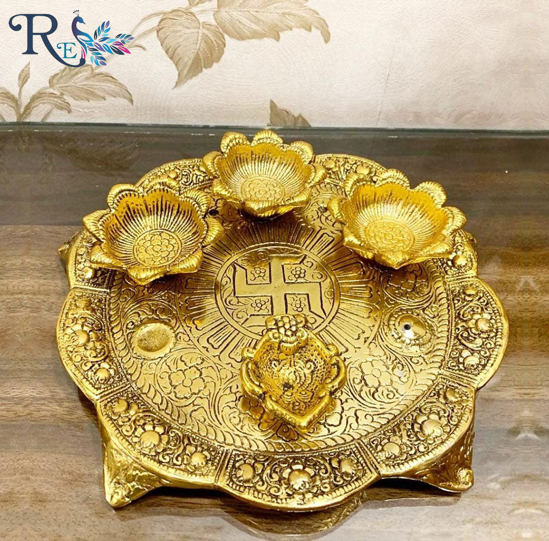 Brass Pooja Thali – Royal Entice